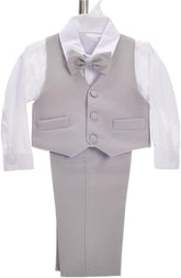 Baby Toddler Boy 5 Pcs Set Formal Tuxedo Suits No Tail Wedding Christening Baptism Outfits