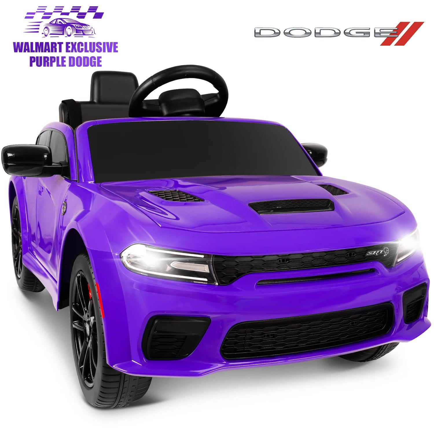 Dodge Electric Ride on Cars for Kids, 12V Licensed Dodge Charger SRT Powered Ride on Toys Cars with Parent Remote Control, Electric Car for Girls 3-5 W/Music Player/Led Headlights/Safety Belt, Red