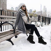 Winter Boots for Women Platform Warm Fur Snow Ankle Boot Lace up Flat Booties Cute Shoes Black 10