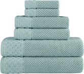 CTT Set of 6-100% Turkish Cotton, Absorbent & Comfy, Includes 2 Bath Towel 2 Hand Towel & 2 Washcloth | (White)