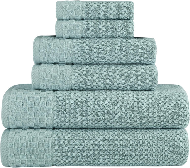 CTT Set of 6-100% Turkish Cotton, Absorbent & Comfy, Includes 2 Bath Towel 2 Hand Towel & 2 Washcloth | (White)