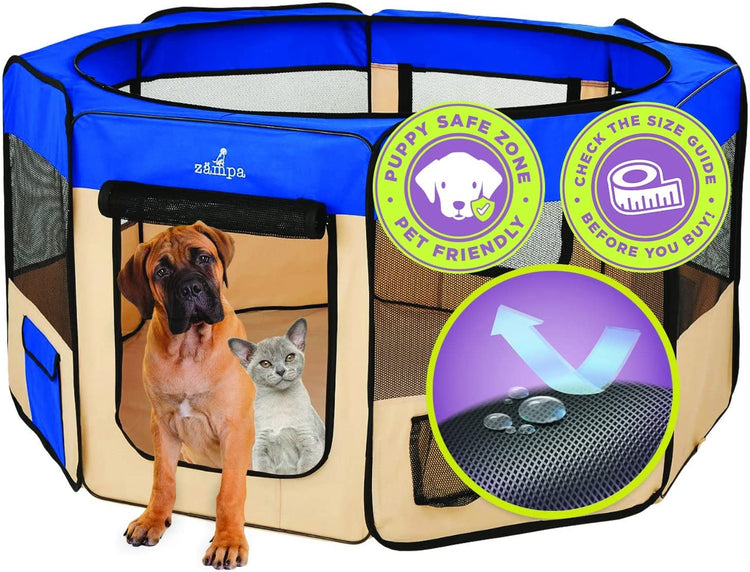 Puppy Playpen Extra Small 29"X29"X17" Portable Pop up Playpen for Dog and Cat, Foldable | Indoor/Outdoor Kitten Pen & Travel Pet Carrier + Carrying Case.