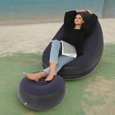 Inflatable Lazy Sofa Deck Chair & Foot Stool 2 PC Set.