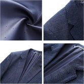 Mens 3 Piece Suits Slim Fit Tweed Suit Plaid Slim Fit Suits for Men One Button Suit Tuxedo Set