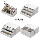 Makeup Cosmetic Organizer Storage Drawers Display Boxes Case with 12 Drawers (White)