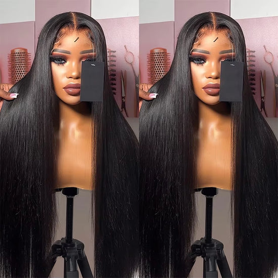 250 Density Full Lace Frontal Wig 4X4 Bone Straight Human Hair Lace Frontal Wig Preplucked 13X4 13X6 Transparent Lace Front Wig.