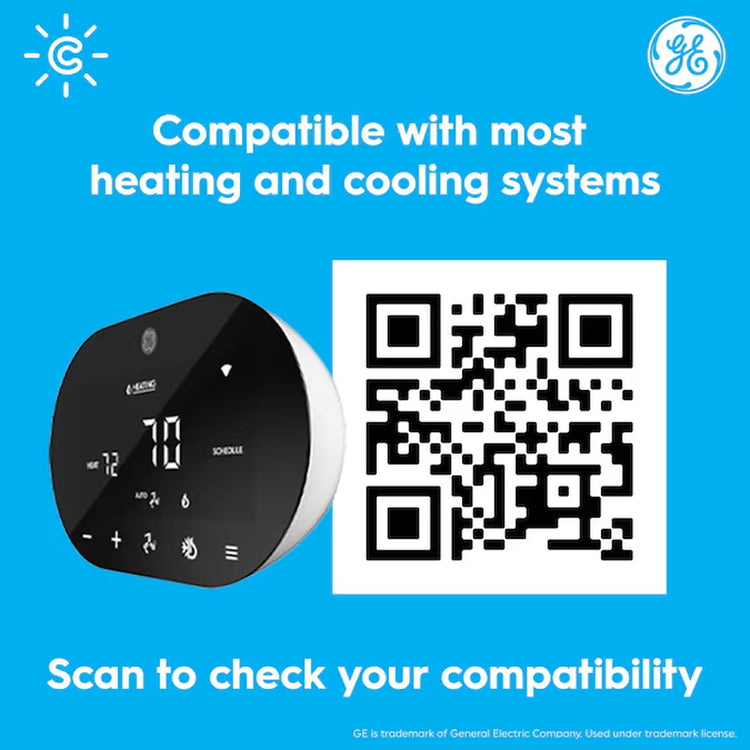 Black Smart Thermostat with Wi-Fi Compatibility.