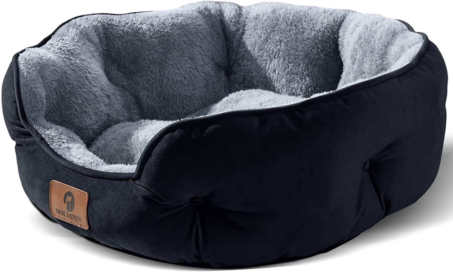 Small Dog Bed for Small Dogs, Cat Beds for Indoor Cats, Pet Bed for Puppy and Kitty, Extra Soft & Machine Washable with Anti-Slip & Water-Resistant Oxford Bottom, Brown, 20 Inches