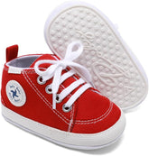 Baby Girls Boys Shoes Soft Anti-Slip Sole Newborn First Walkers High Top Canvas Denim Unisex Infant Sneaker