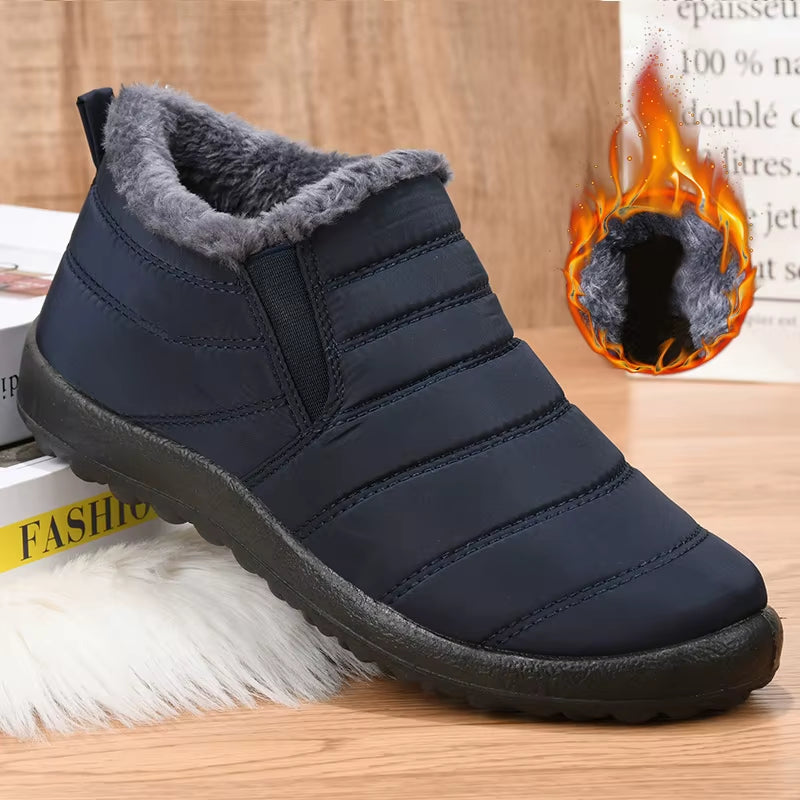 Women Boots Snow Fur Women Shoes Platform Slip on New Shoes Woman Ankle Boots Waterproof Flat Botas Mujer Winter Boot Female