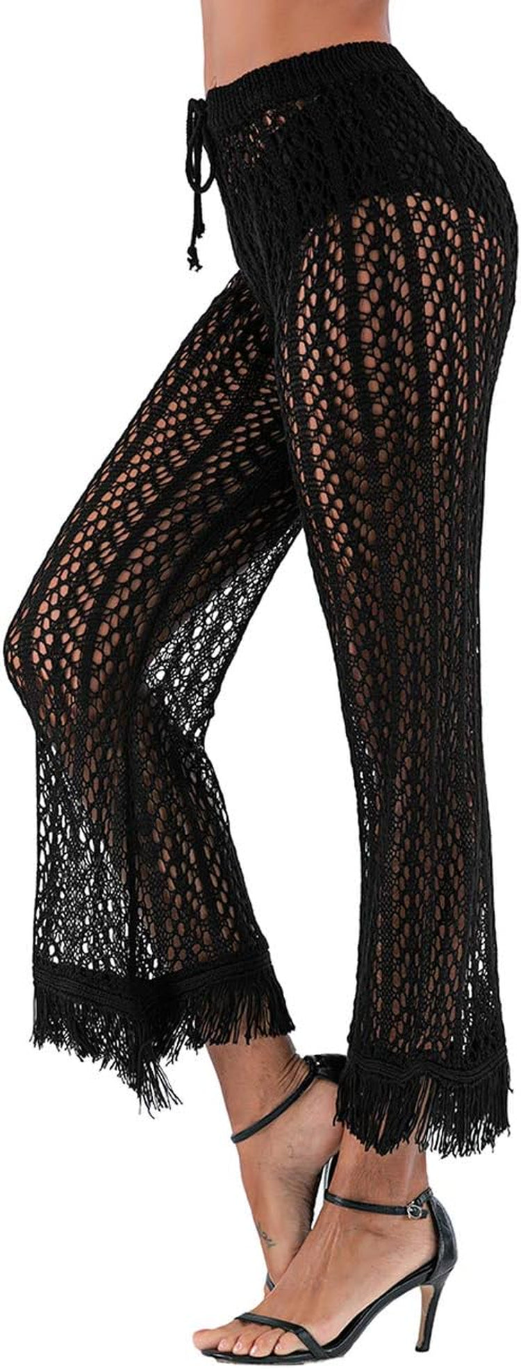 Womens Crochet Net Hollow Out Beach Pants Sexy Swimsuit Cover up Pants