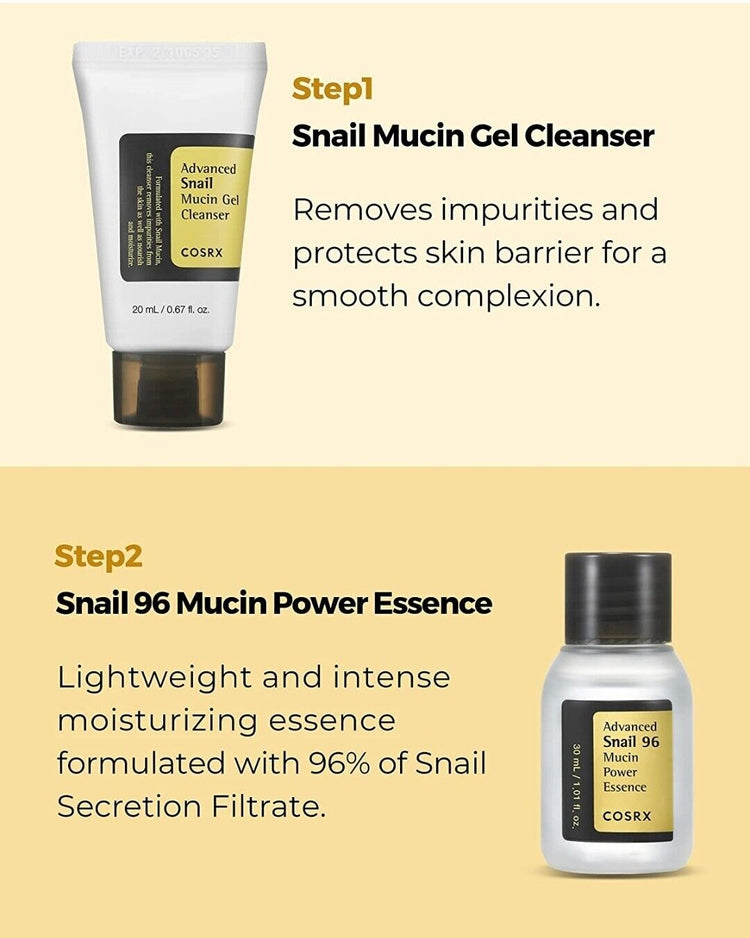 COSRX All about Snail Korean Skincare | TSA Approved Travel Size, Gift Set