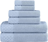 CTT Set of 6-100% Turkish Cotton, Absorbent & Comfy, Includes 2 Bath Towel 2 Hand Towel & 2 Washcloth | (White)