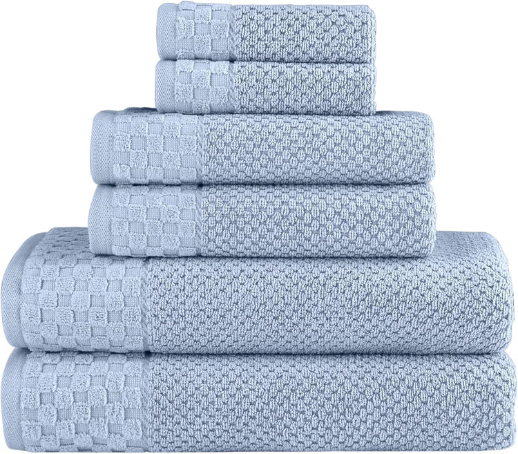 CTT Set of 6-100% Turkish Cotton, Absorbent & Comfy, Includes 2 Bath Towel 2 Hand Towel & 2 Washcloth | (White)