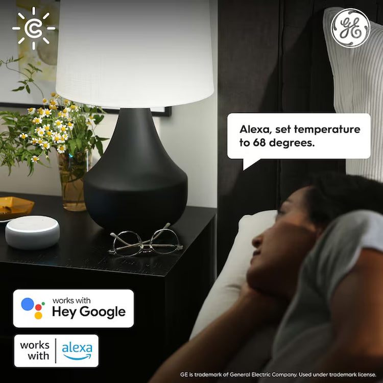 Black Smart Thermostat with Wi-Fi Compatibility.