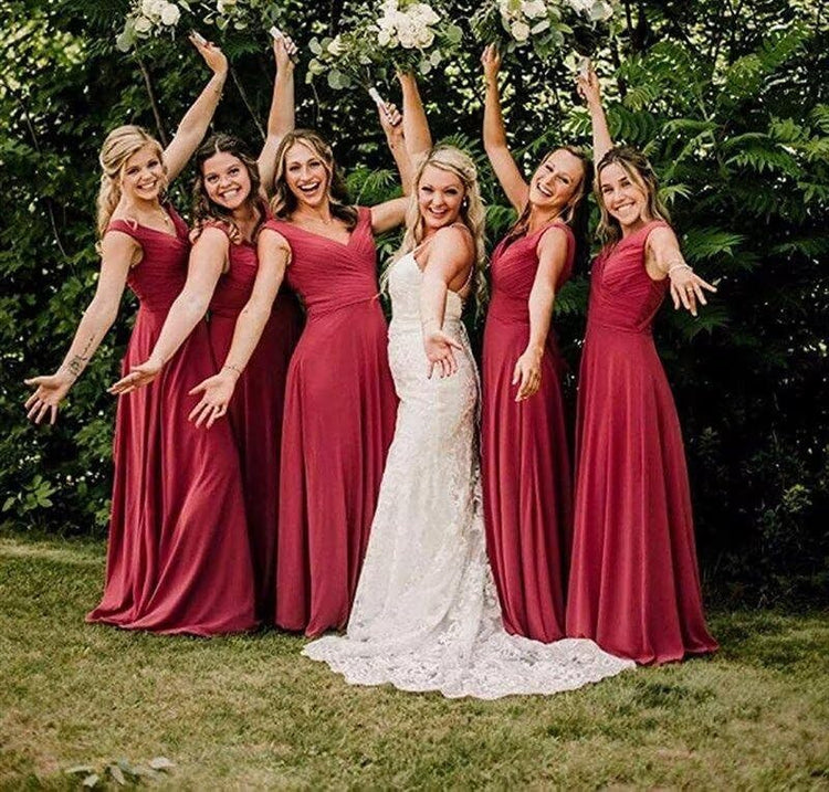 V Neck Bridesmaid Dresses for Wedding Prom Dresses with Slit Evening Party Dress Silver Grey Size 12