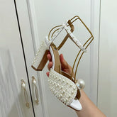 2023 Party Shoes Women Sexy Women High Heels High Heels High Heels Women Wedding Shoes Pearl Heels