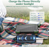 Solar Power Bank,Solar Charger,20000Mah PD 18W& QC3.0 Fast Charger for Phone,Portable Wireless Charger with LED Flashlight and Compass Outdoor Solar Panel Charging by ,Green