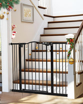 29-39.6" Baby Gate for Stairs, Auto Close Both Sides Dog Gate with One-Hand Opening, 30" Tall Safety Gates for Pets, Hallways, Bedrooms, Wall Pressure Mount No Drill, White