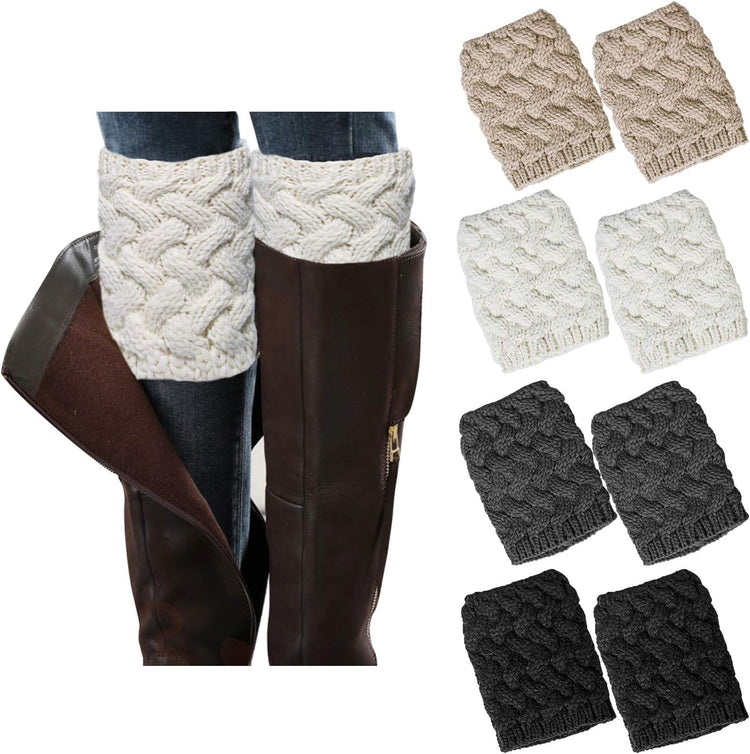 Womens Boot Socks Winter Warm Crochet Knitted Boot Cuffs Topper Socks Short Leg Warmers Gifts