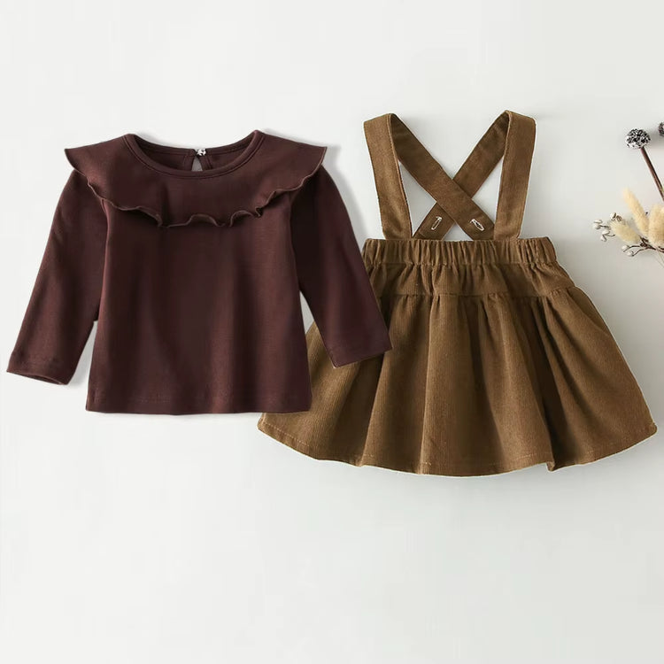 Korean Design Baby Girl Clothes Set Spring Autumn Infant Newborn Baby Girl Clothes Baby Tops Shirt + Dress 2Pcs Baby Girl Outfit