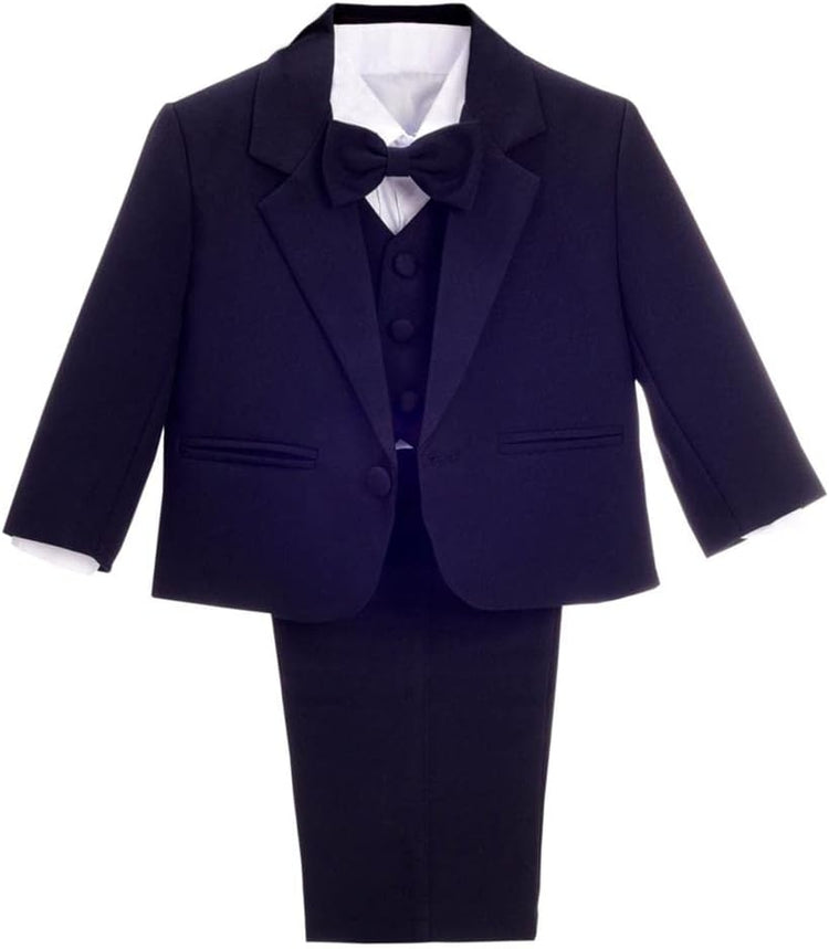 Baby Toddler Boy 5 Pcs Set Formal Tuxedo Suits No Tail Wedding Christening Baptism Outfits