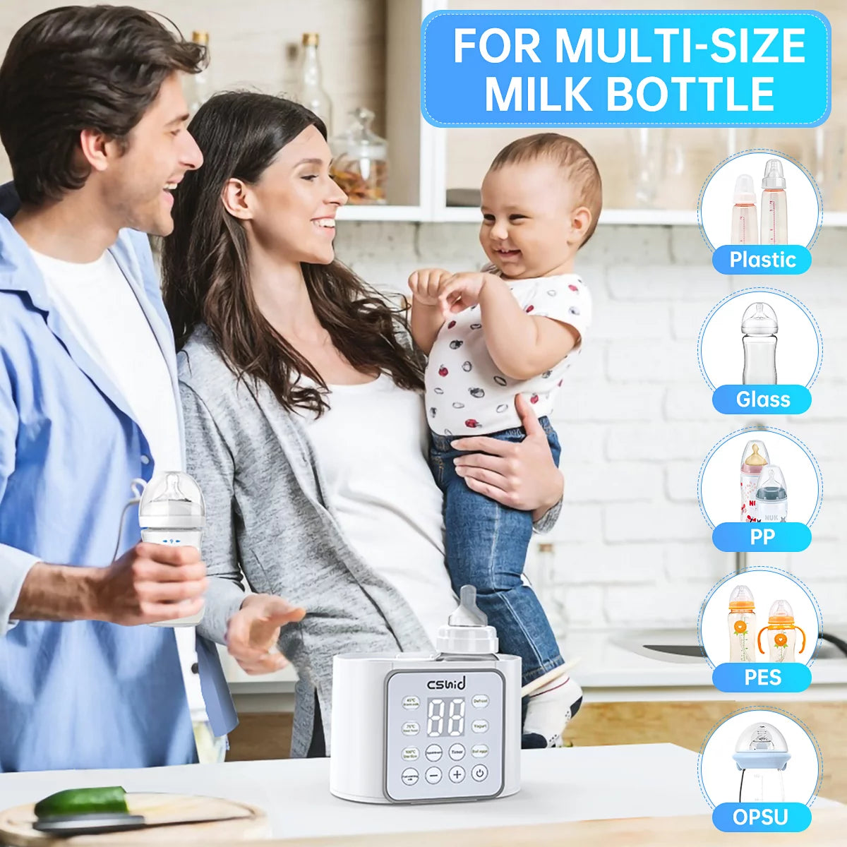 Baby Bottle Warmer, 9-In-1 Fast Milk Warmer Babies Food Heater & Defrost.