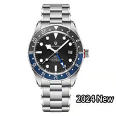 2024 New  40MM BB58 GMT Mechanical Wristwatch Luxury Automatic Watch for Men Stainless Steel Rivet Strap Dive Clock