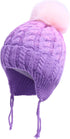 Winter Warm Knitted Baby Hats for Girls Pom Pom Kid Toddler Boys Beanies Cap with Fleece Lining